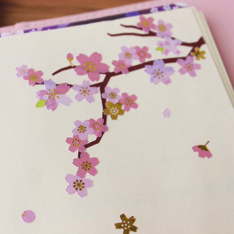 娜一本 浪漫樱花贴纸 日式唯美pvc手帐本装饰贴纸 diy手帐贴画