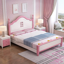 American modern youth solid wood bed 1 5 m children bed single 1 2M girl bed princess bed storage 1 8