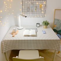 Grid table cloth small panes Learning cloth cushion Dormitory Ins College Students Dorm Room Writing Homework Desk Cushion Desk Mat Waterproof