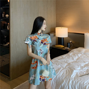 New summer fashion young girl Chinese style loose cheongsam skirt