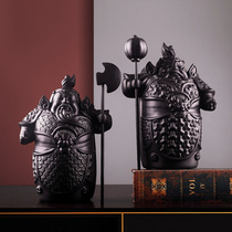 Home door god new Chinese ornaments home decorations living room entrance entrance TV cabinet study hum two general