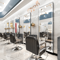 New Hairdressshop Mirror Table Tennis Red Beauty Hair Shop Cut Hair Mirror Hair Salon Special Single Side Bronzing Hanging Wall Square Mirror