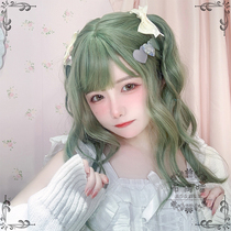 Capricorn Matcha green wig sweet cute matte high temperature silk bangs lolita