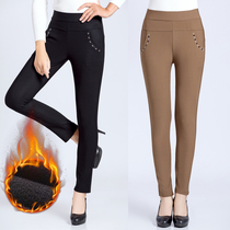 Middle Aged Girl Pants Spring Autumn Season New Long Pants Mom Pants Tightness high waist Skinder slim fit slim 90% pants