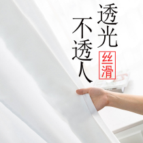 The curtain is transparent to the beauty salon partition curtain clothing store window floor curtain white curtain white curtain