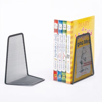 Iron metal mesh diamond book standing file clamp bar by 2 only a pair of reading frame new black book holder baffle