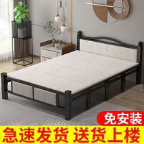 Folding bed single bed home bedroom Queen bed office lunch break room nap wooden board bed portable simple bed