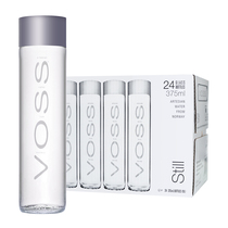 voss Fuchi mineral water imported pure glass bottle 375ml*24 bottles full box of natural drinking water
