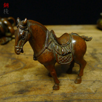 Boutique Su Gong solid copper tea pet can raise Tang Ma zodiac horse ornaments copper insect papermaking Wen Town Pen Rack clearance