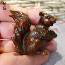 Fine hand-made solid copper squirrel tea pet can raise Japanese-style copper insects