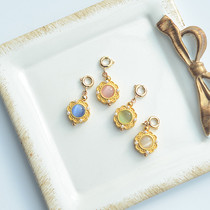 Little drop Cats Eye Stone Pink Blue White green pendant bracelet accessories diy universal buckle pendant female gift