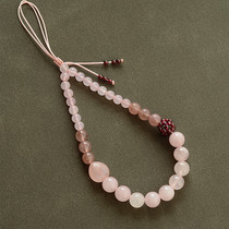 Pink crystal garnet strawberry crystal crystal mobile phone lanyard womens pendant pendant mobile phone chain mobile phone drop anti-lost