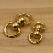 Brass 8 word ring swivel 8 word button 8 word buckle direction swivel wrap accessories Key buckle pendant handmade leather accessory