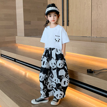 Girls Set Summer Yangqi 2022 New Korean Edition Internet Celebrity Fashionable Childrens Summer Wear Medium Big Boy Thin Two-Piece Set