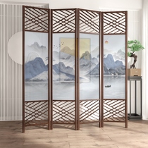 New Chinese Screen Partition Living Room Cloth Art Xuan Guan Folding Brief modern bedroom shielded home solid wood folding screen