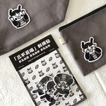 Three little hiccups original Japanese embroidery stickers Black and white cartoon cloth stickers Schoolbag stickers hole patch stickers