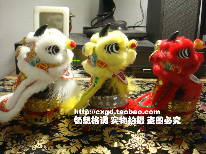 小号座狮鼓 正宗佛山舞狮南狮醒狮头工艺品 手工制作创意摆件