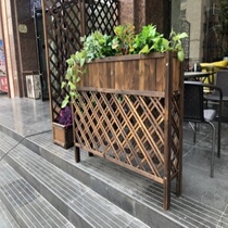 Balcony Vegetable Basin Grid Flower Grove Wood Flower Basin Embalming Wood Flower Case Gardening Planting Box Patio Suspended Tea Room Mobile