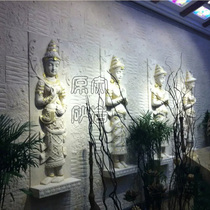 Sandstone stone relief custom exterior wall Sandstone decorative relief Courtyard shadow wall Southeast Asian Dai Thai Buddha mural board
