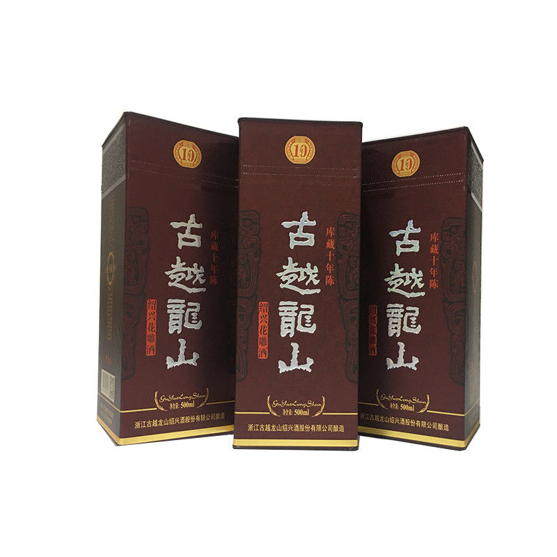 绍兴黄酒古越龙山十年陈500ml6瓶花雕酒半干型礼盒10年整箱装