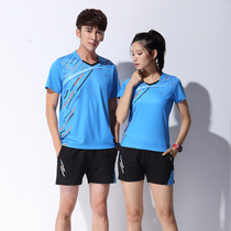Male and female big code jerseys summer short sleeves round collar tennis speed dry sports clothes teamsuit table tennis badminton