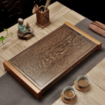Large and small flat chicken wing wood tea tray Solid wood drainage whole tea tray Tea table household tea set Tea sea simple