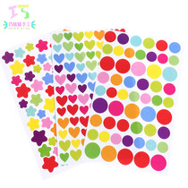 Korean creative reward Sticker Cartoon color diary hand account decoration Sticker Polka dot love five-pointed star Children diy