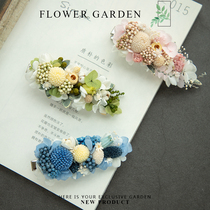 Eternal flower hairpin duckbill clip hair accessories Forest sweet wind side clip small fresh photo wedding bride real flower head accessories