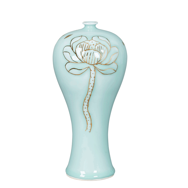 Jingdezhen ceramics hand - made ears fuels the lotus flower bottle rich ancient frame TV ark, sitting room adornment is placed