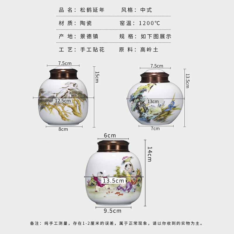 Jingdezhen porcelain tea set painting birds graph caddy fixings tea storage POTS for household use handicraft storage tank