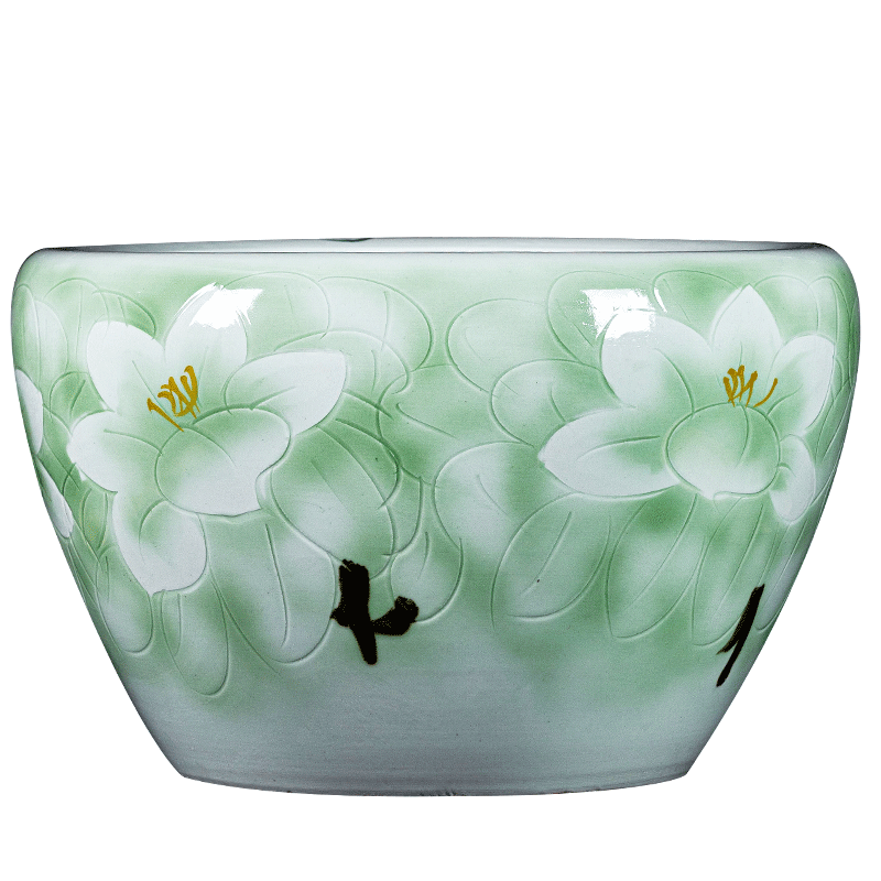 Jingdezhen ceramic aquarium adornment is placed a large water lily bowl lotus home sitting room ground is suing garden ornaments