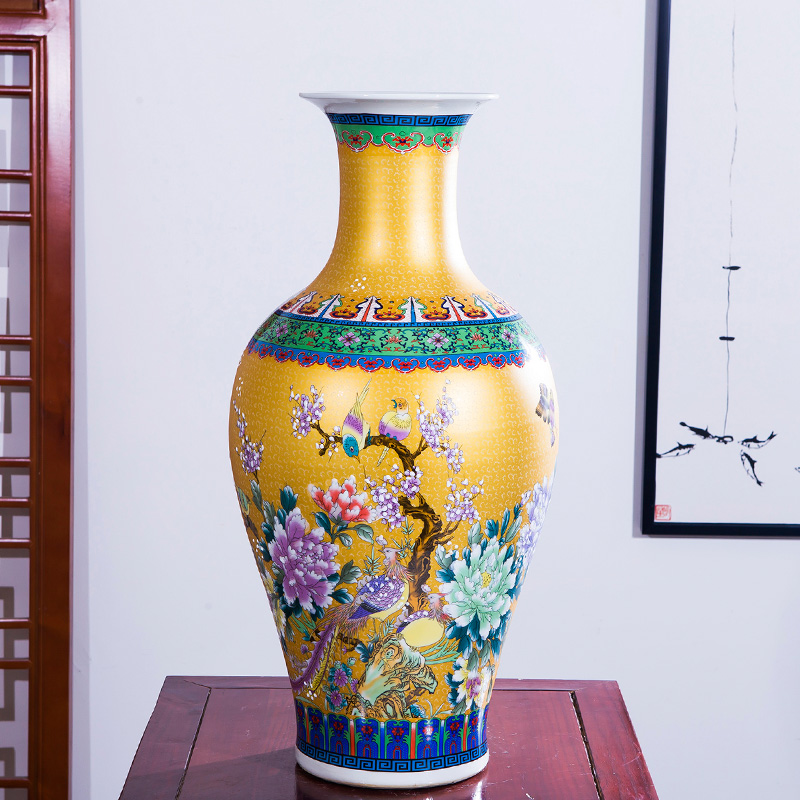 HP - 076 jingdezhen ceramics of large vase furnishing articles chicken wear peony flower arrangement home sitting room adornment is placed