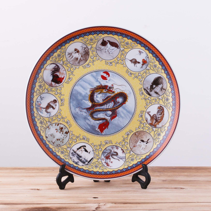 Jingdezhen ceramics decoration plate hanging dish spring brightness large domestic act the role ofing 35 cma012 handicraft furnishing articles