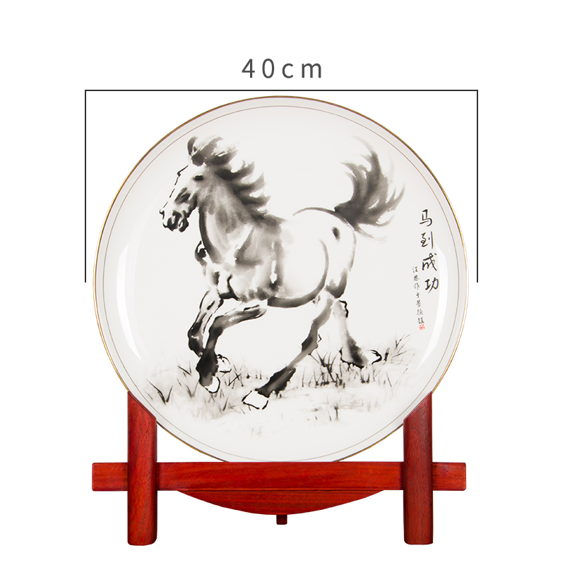 Z027 jingdezhen chinaware paint edge ipads China success big porcelain decorative plate of the sitting room the hotel decoration