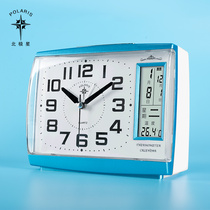 Polaris student LCD childrens small alarm clock Mute bedroom night light perpetual calendar creative alarm Lazy electronic