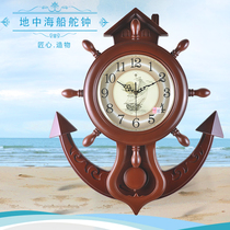 Polaris European style living room wall clock creative mute large rudder clock mute retro quartz clock fashion wall clock