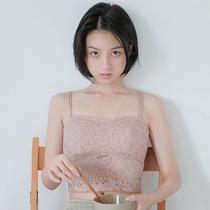 Close-fitting diary Romantic lace half-piece suspender wear-free bra No steel ring bandeau underwear anti-light beautiful back