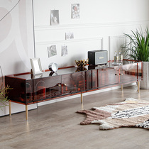 Light Luxurious TV Cabinet Nordic Living Room Side Cabinet Modern Minimalist Bedroom Net Red Design Acrylic TV Enclosure