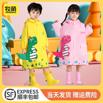 Mu Meng children's raincoat boys 2022 set girls full body baby kindergarten children's schoolbag rain cover