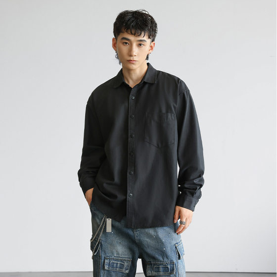 Autumn high-end black shirt jacket men's drooping trendy brand loose American long-sleeved casual men's shirt spring and autumn
Autumn high-end black shirt jacket men's drooping trendy brand loose American long-sleeved casual men's shirt spring and autumn