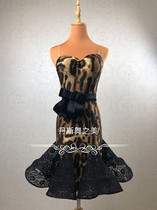 Art test school test test female Latin dance one-piece dress sexy wild BAO WEN strength and speed reflect naked clothes