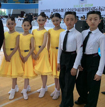 Dans Dance Advanced Custom Children's Latin Dance Standard Competition Suit Class Uniform CBDF Elite Group Performance Suit