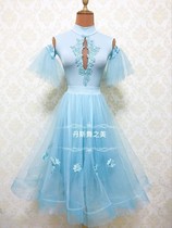 The beauty of the dance girls modern dance Standard competition suit Latin three-piece set of split naked clothes elegant National Standard dance skirt