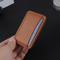 Handmade cowhide card bag with card slot bus card cover men and women