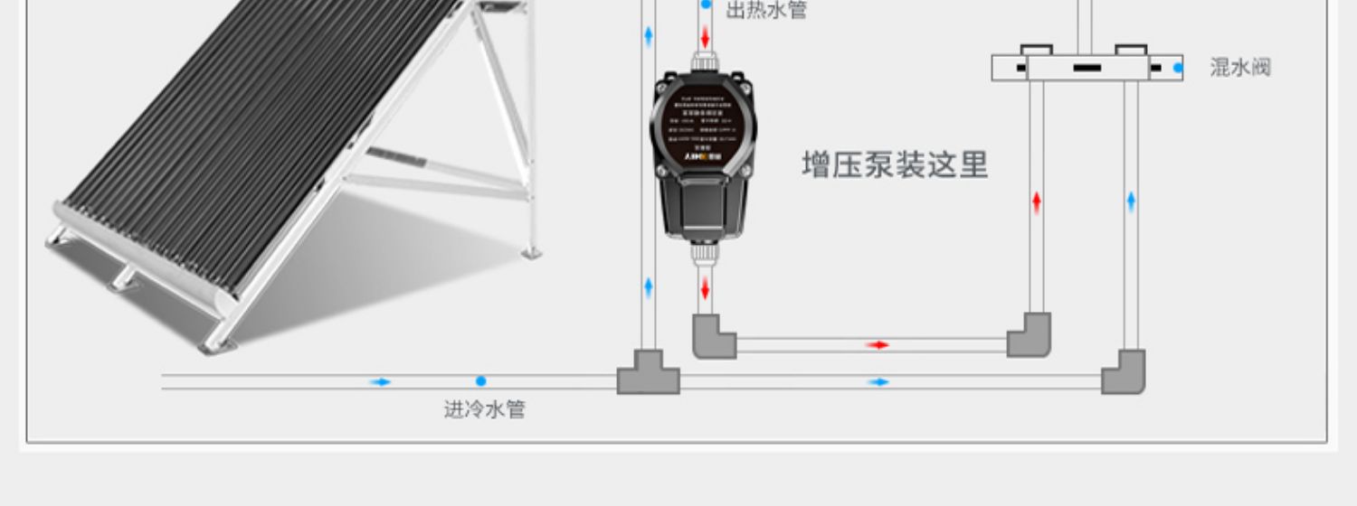 自来水压增压泵全自动静音家用小型太阳能热水器花洒增加压器水泵