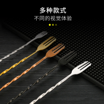 Stainless steel long bar spoon 32cm long handle mixer bar cocktail stick drip shaped thread bar spoon mix bar more