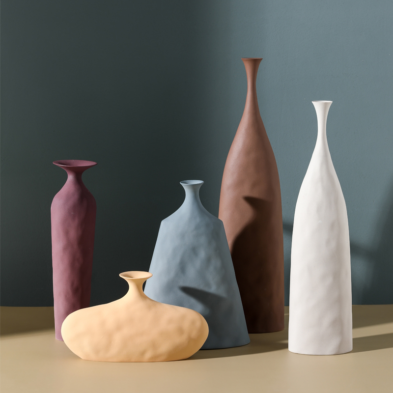 Nordic ins wind grain embryo ceramic vase wine home craft adornment art texture morandi example room