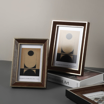 Nordic light luxury solid wood photo frame table 6 inch 7 inch simple living room study bedroom bedside table creative decoration ornaments