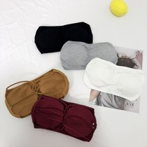 Summer Korean bandeau strapless anti-light wrap chest belt chest pad Bra beauty back base shirt Underwear top Women