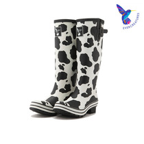 UK Evercreatures rain boots Women rain boots waterproof shoes Adult rubber shoes cover water boots non-slip cow print